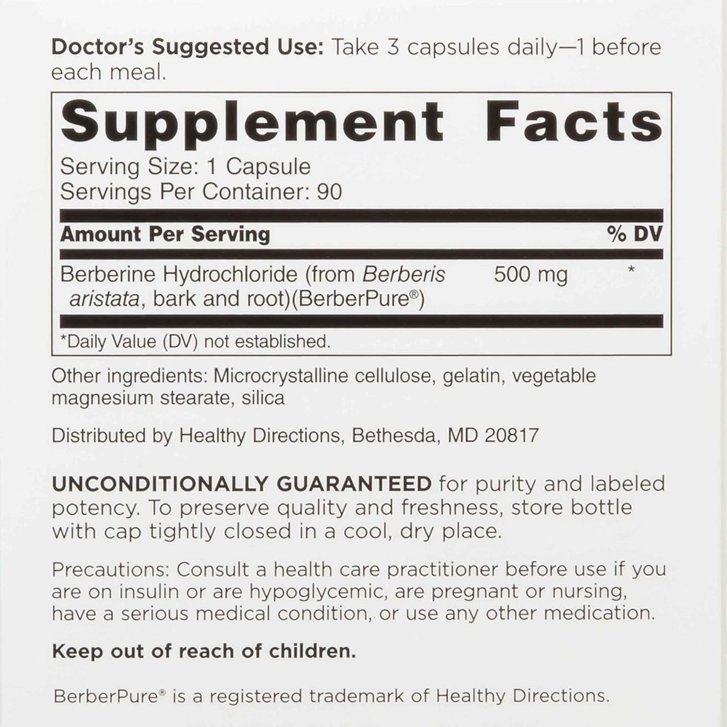 DOCTORS' PREFERRED Clinical Grade Berberine Supplement, 90 Capsules - görsel 3