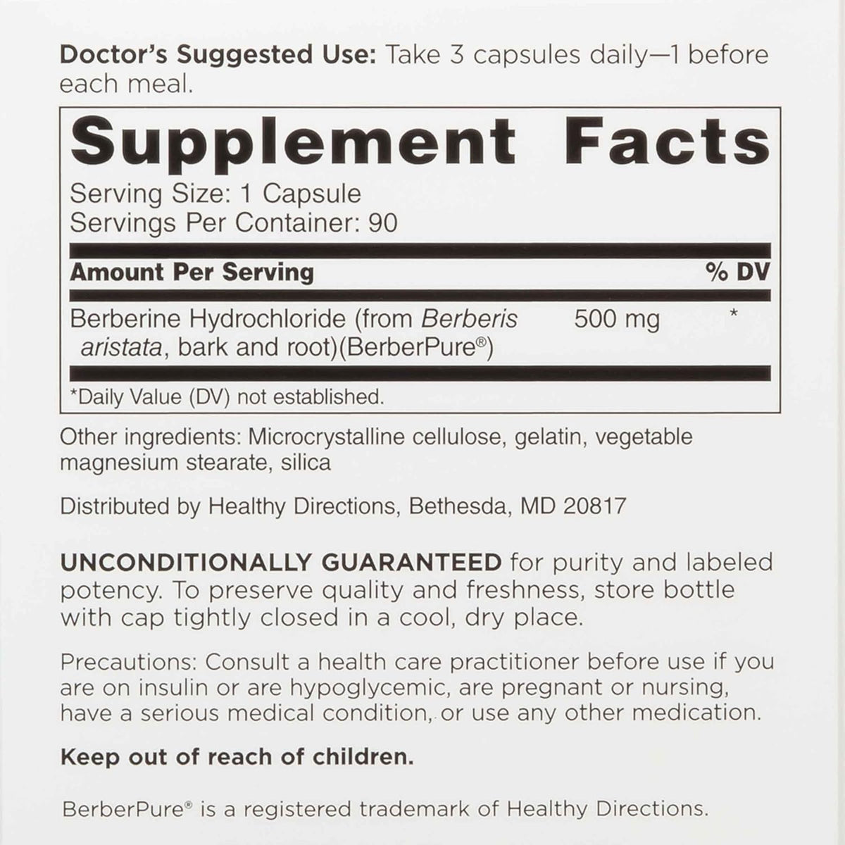 DOCTORS' PREFERRED Clinical Grade Berberine Supplement, 90 Capsules - görsel 3