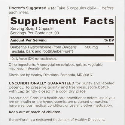 DOCTORS' PREFERRED Clinical Grade Berberine Supplement, 90 Capsules