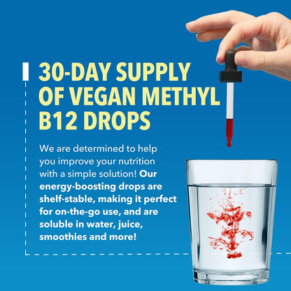 HAVASU NUTRITION USDA Organic Vitamin B12 Liquid Drops - Methylcobalamin, Strawberry, 30 ml (30 Servings)