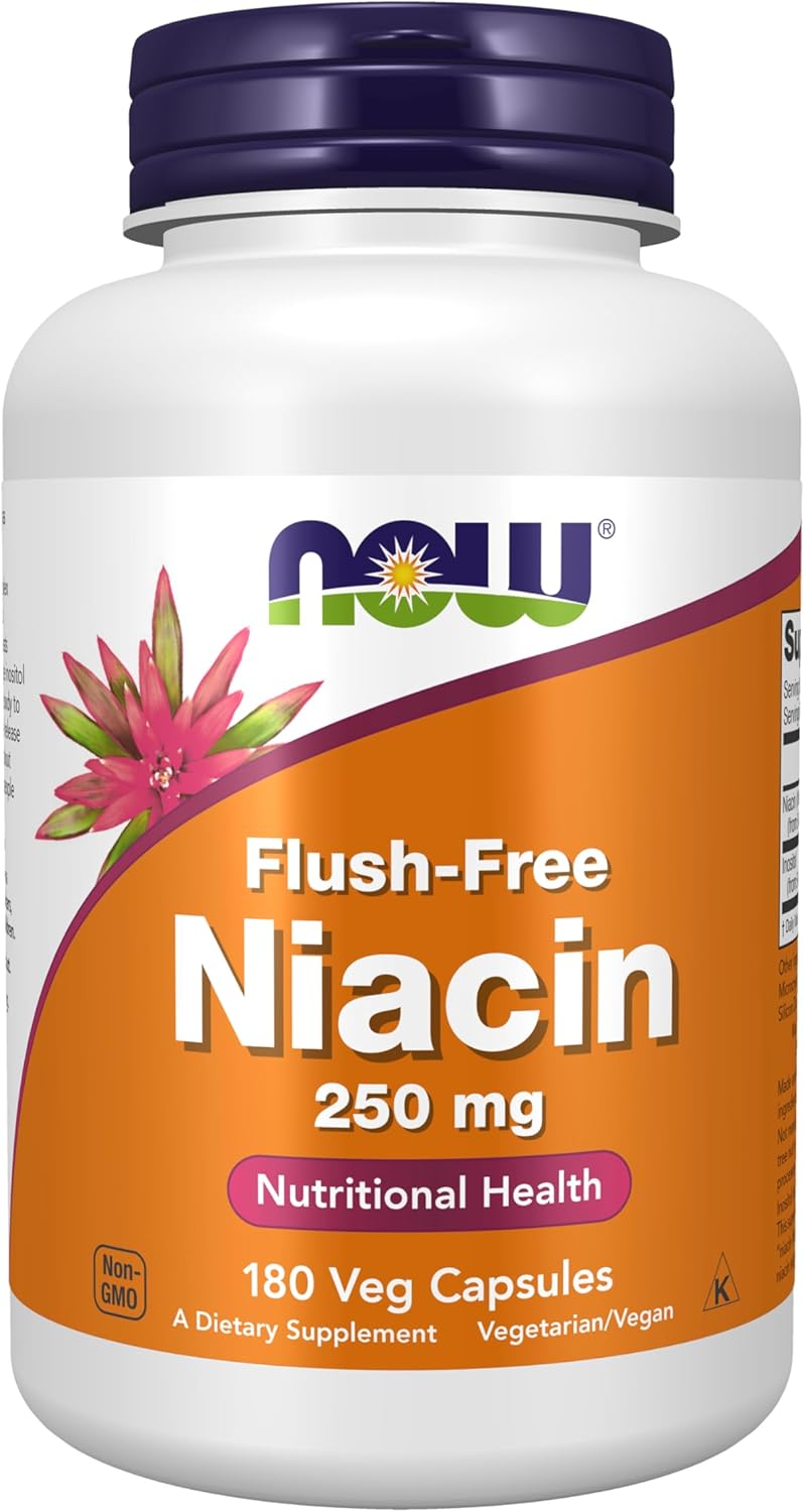 NOW Foods Niacin (Vitamin B-3) 250 mg, Flush-Free, 90 Vegan Capsules - görsel 9