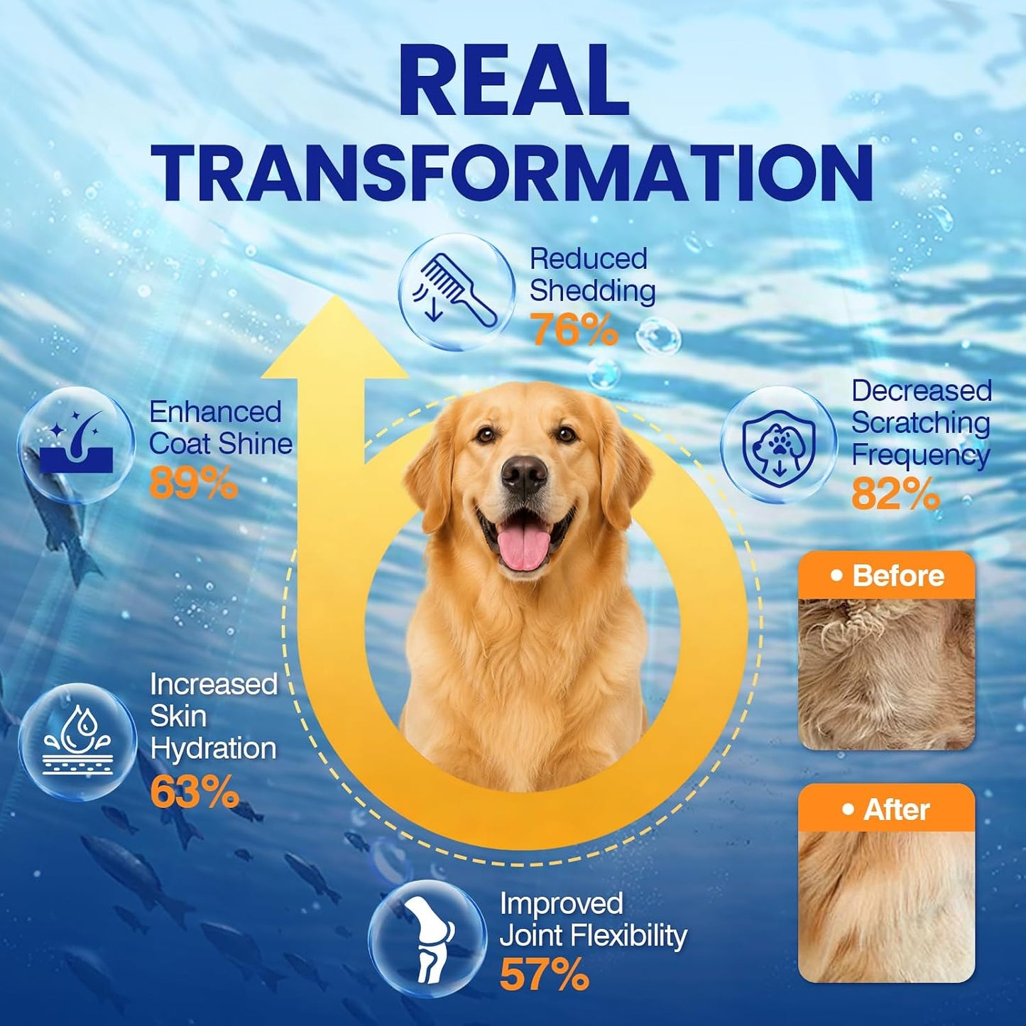 TTLXBL Omega-3 Fish Oil Supplement for Dogs – 200 Skin & Coat Chews with EPA & DHA - görsel 3
