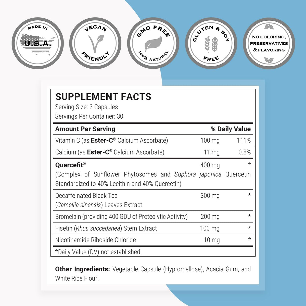 Supersmart Senolytic Complex (Advanced Formula) - Fisetin, Quercetin, Bromelain - 90 Vegetarian Capsules - görsel 4