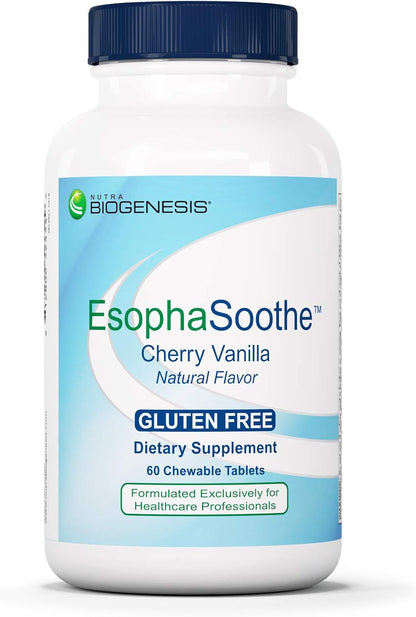 Nutra Biogenesis EsophaSoothe - Chewable Oesophageal Support with Magnesium, Potassium & Calcium for Men & Women - 60 Tablet Chews