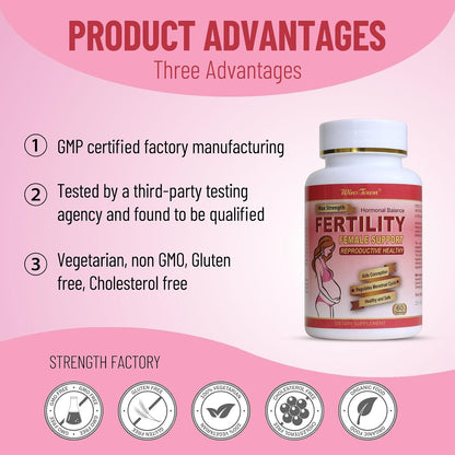 Wins Town Fertility Tablets – Prenatal Vitamin for Women, 60 Count