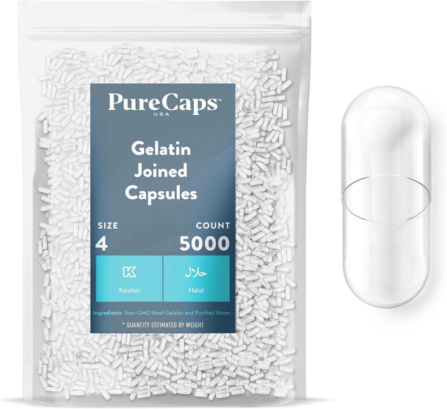 PureCaps USA Empty Gelatine Capsules Size 4 (100 Capsules) - görsel 9