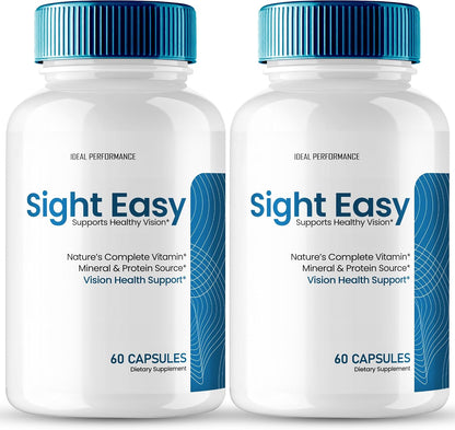 Sight Easy Eye Vitamins & Mineral Supplements Capsules - Maximum Strength, SightEasy for Healthy Vision and Eye Function Support, All Natural Advanced Formula Eye Health Support (2 Pack)
