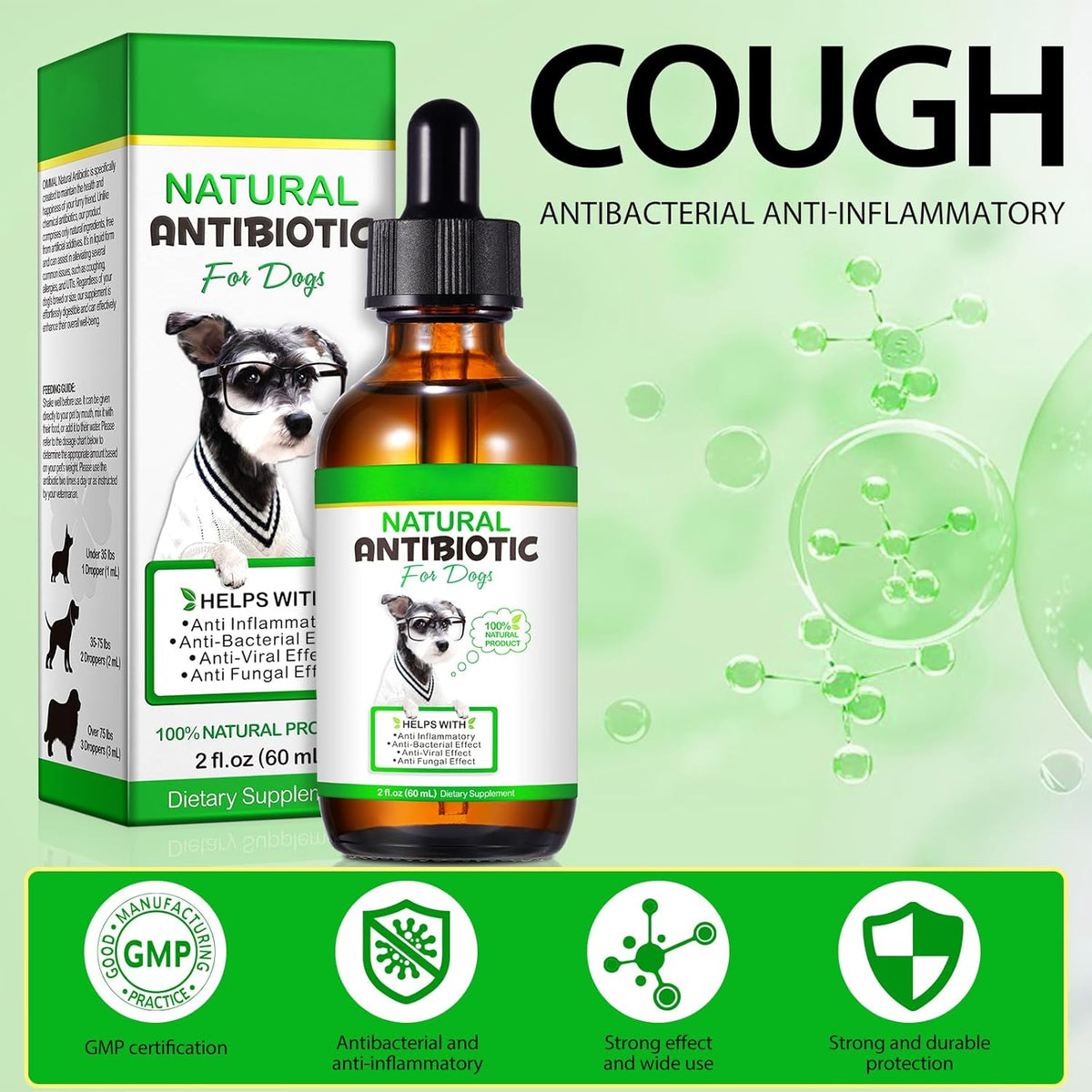 Natural Antibiotics for Dogs - Supports Allergy & Itch Relief, Dog Multivitamin, for All Breeds (118 ml) - görsel 6