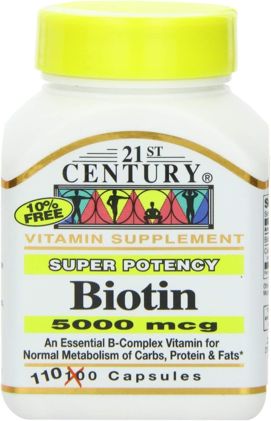 Biotin 5000 mcg Capsules, 330 Count (3 Bottles) - görsel 1