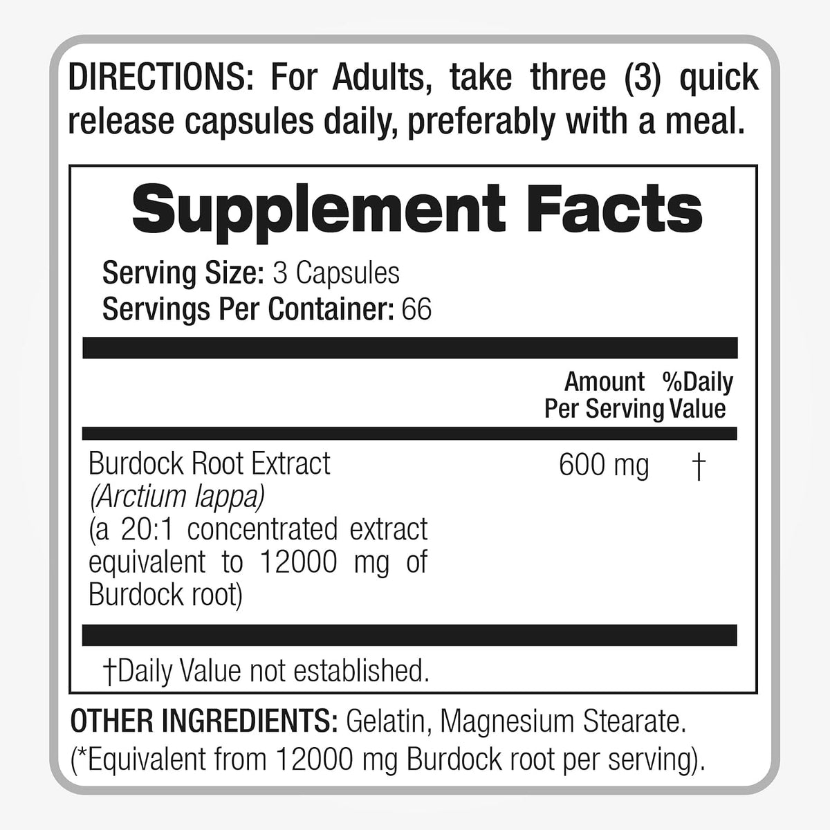 FITO MEDIC'S Lab Organic Burdock Root - 200 Capsules, 12000mg, Ultra High Absorption - görsel 5