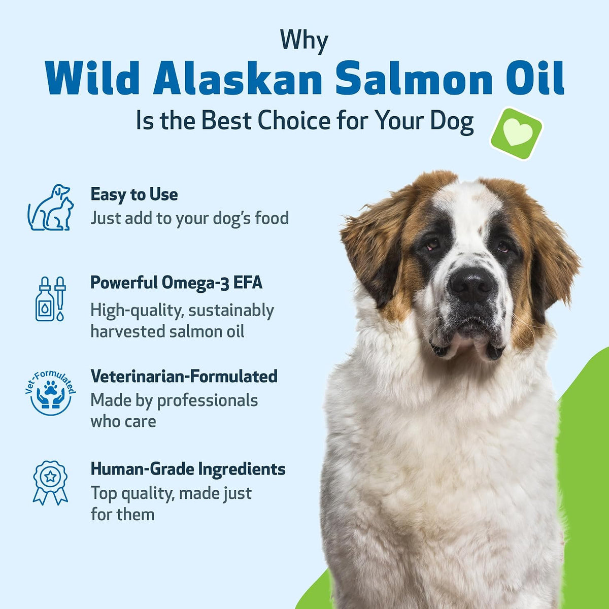 Pet Wellbeing Wild Alaskan Salmon Oil for Dogs - Omega 3 Fish Oil with EPA & DHA, Skin, Coat, Joint & Heart Health - NASC Certified & Vet Formulated - 16 oz Pump Bottle - görsel 5
