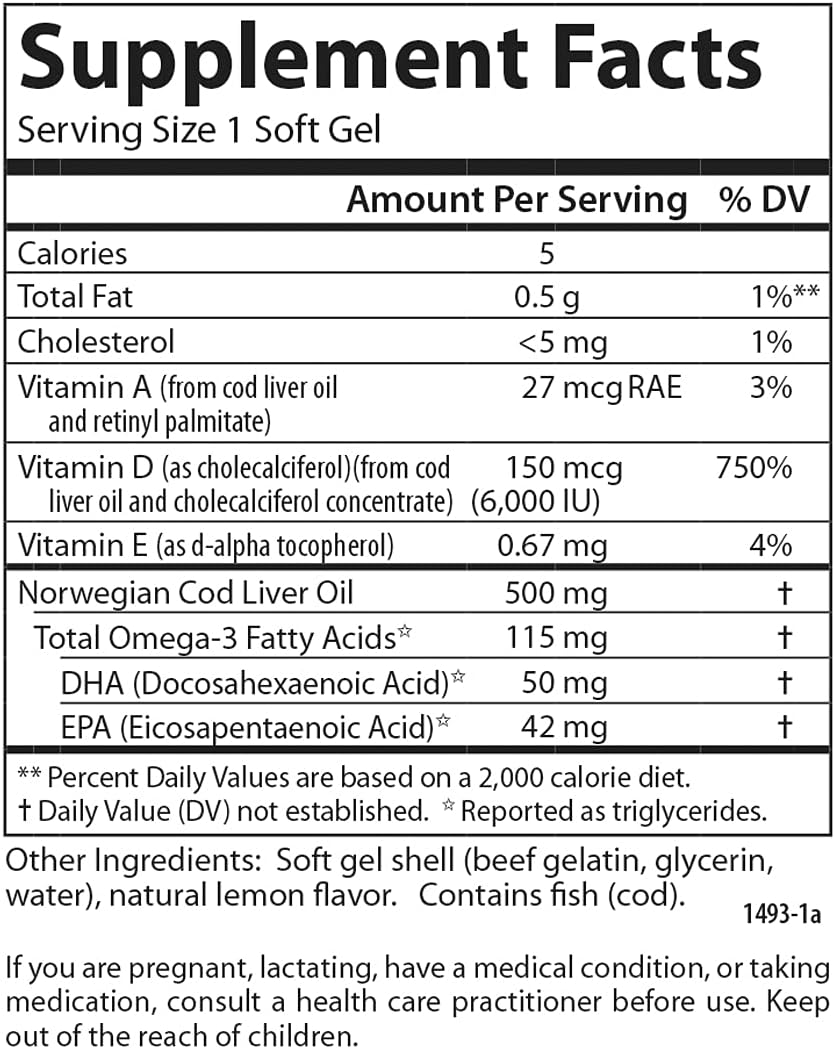 Carlson Solar D Gems, Vitamin D3 & Omega-3 Supplement, 6000 IU (150 mcg) Vitamin D3, 115 mg Omega-3s EPA and DHA, Lemon Flavour, 360 Softgels - görsel 4