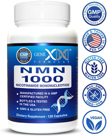 Genex Formulae NMN 1000mg Supplement - 99% Pure Shelf Stabilised - 120 Capsules