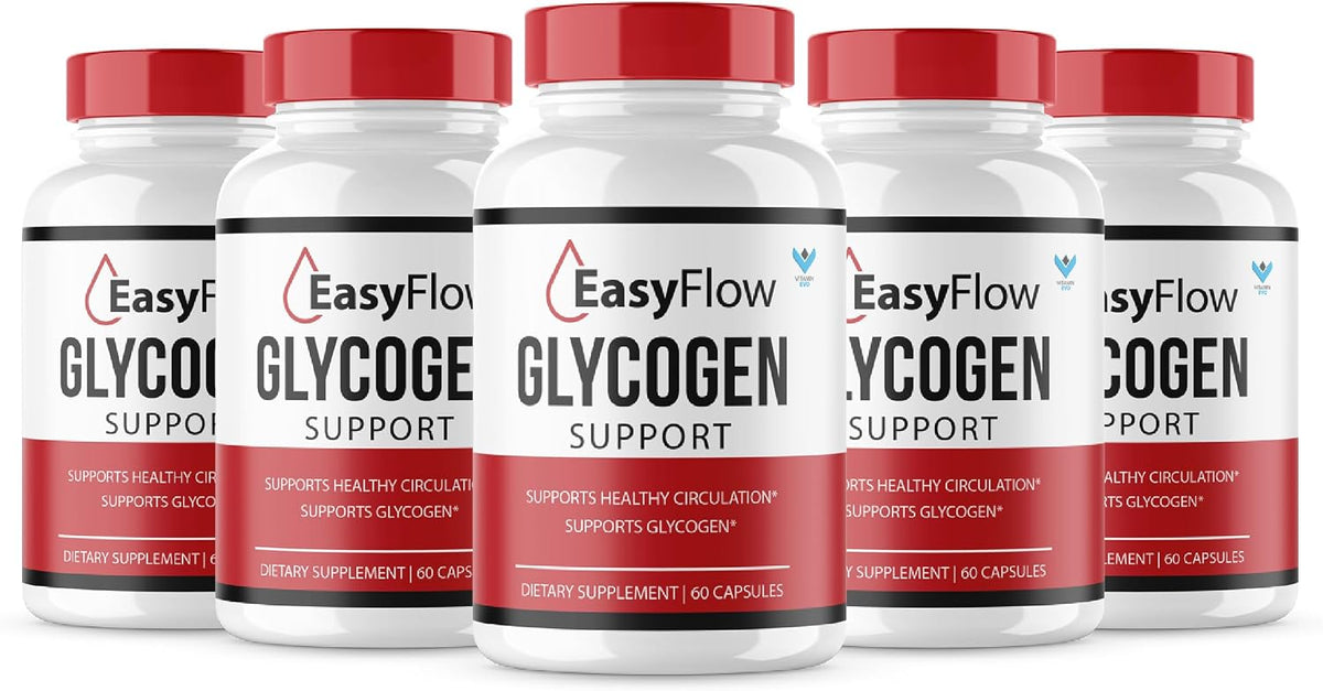 Easy Flow Glycogen Support – Glycogen Health and Blood Support Supplement (300 Capsules, 5 Pack) - görsel 1