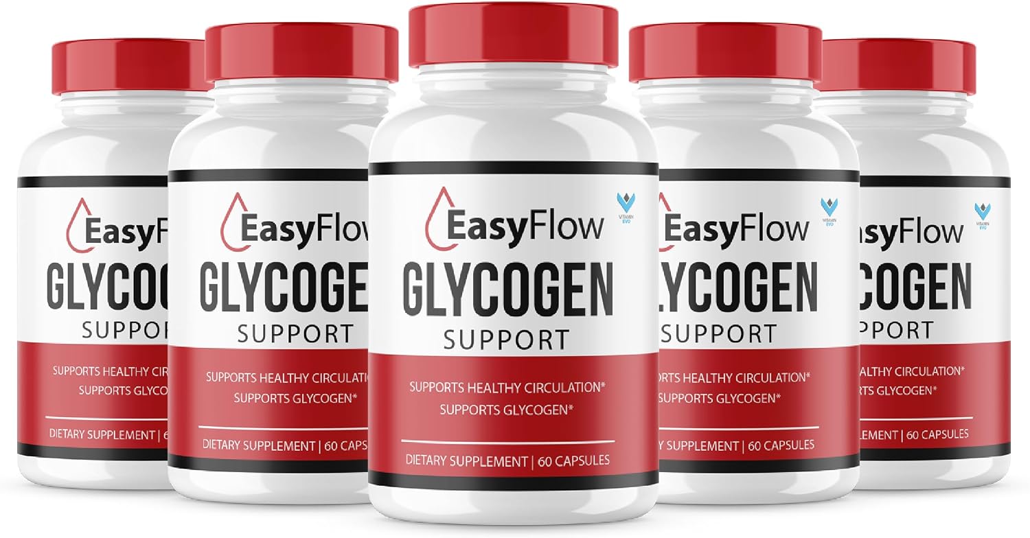 Easy Flow Glycogen Support – Glycogen Health and Blood Support Supplement (300 Capsules, 5 Pack) - görsel 1
