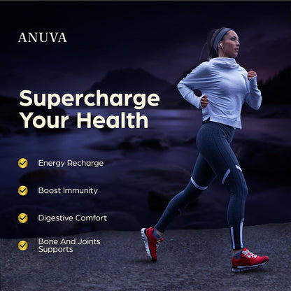 Anuva 16-in-1 Sea Moss Capsules | Black Seed Oil, Ashwagandha, Vitamin C, D3, Turmeric, Burdock, Bladderwrack & Multi-Minerals | 60 Vegetarian Capsules