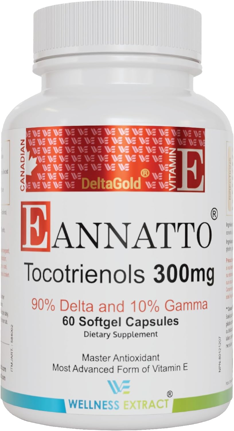 WELLNESS EXTRACT Eannatto Tocotrienols Vitamin E Supplements Tocopherol Free, Non-GM, Gluten-free & Antioxidant (125mg 60 Softgels) - görsel 9