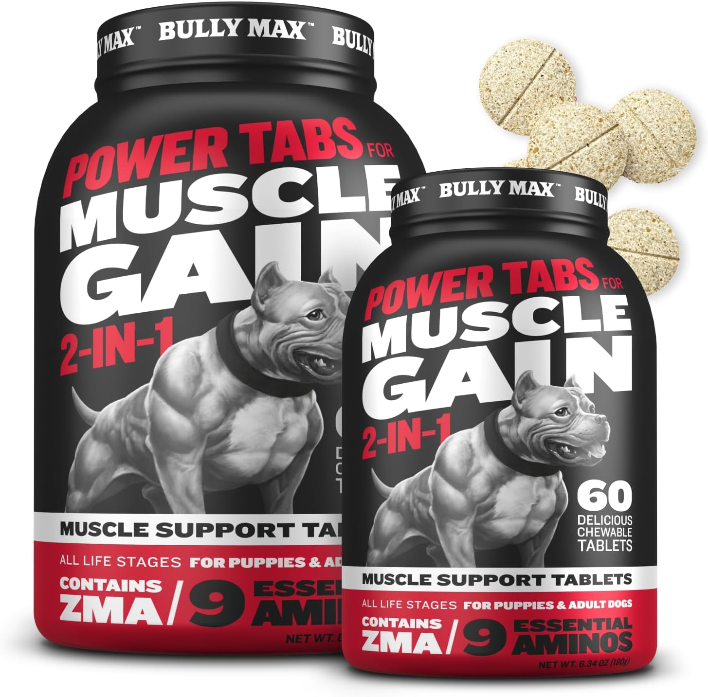 Bully Max 2-in-1 Muscle Builder Chewable Tablets for Dogs - Multivitamin with ZMA - görsel 8