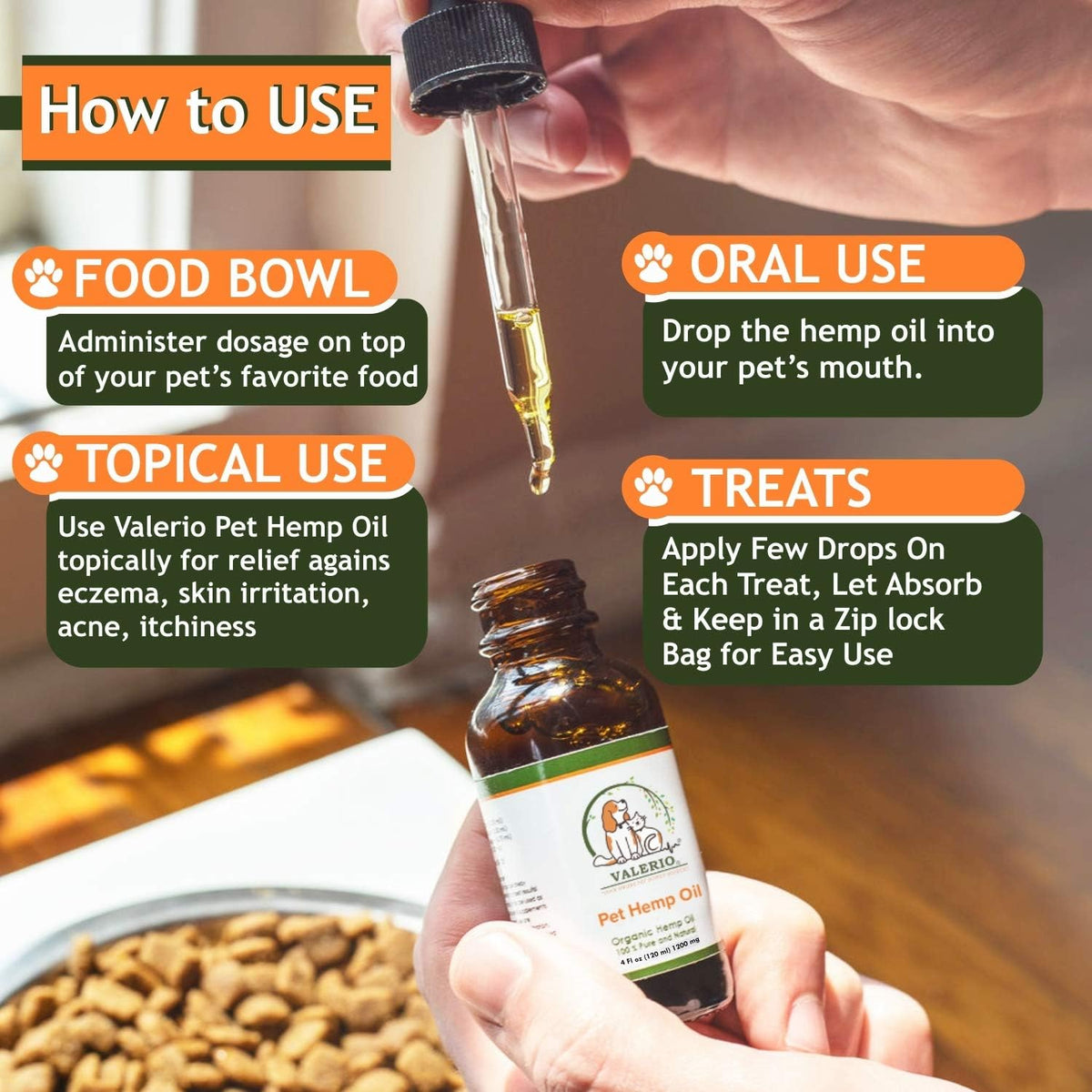 Valerio Pets Hemp Oil for Dogs and Cats (118 ml) - görsel 4