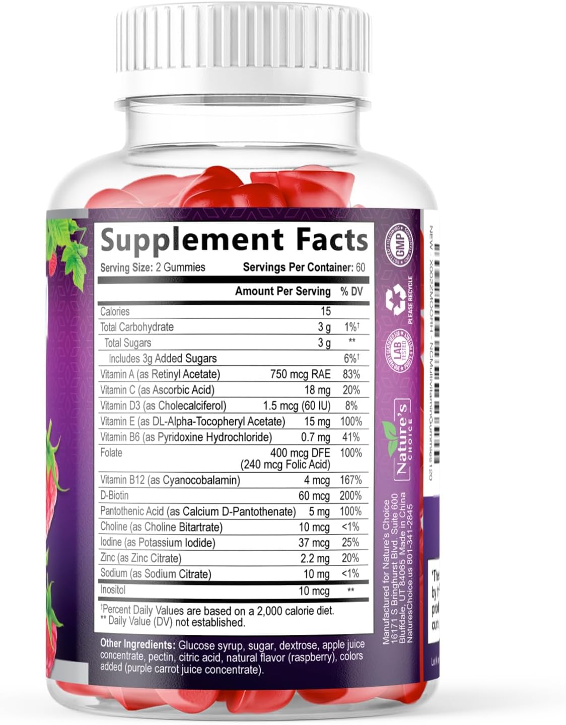 Nature's Choice Multivitamin Gummies for Adults – Complete Daily Support – 120 Gummies - görsel 9