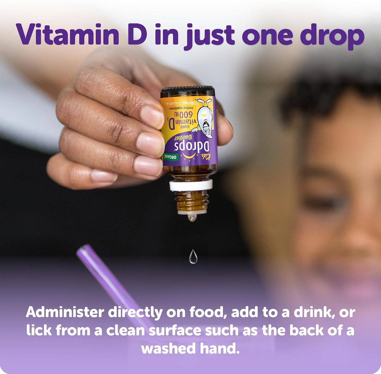 Ddrops Kids Booster 600IU 100 Drops - Daily Liquid Vitamin D for Children - görsel 5