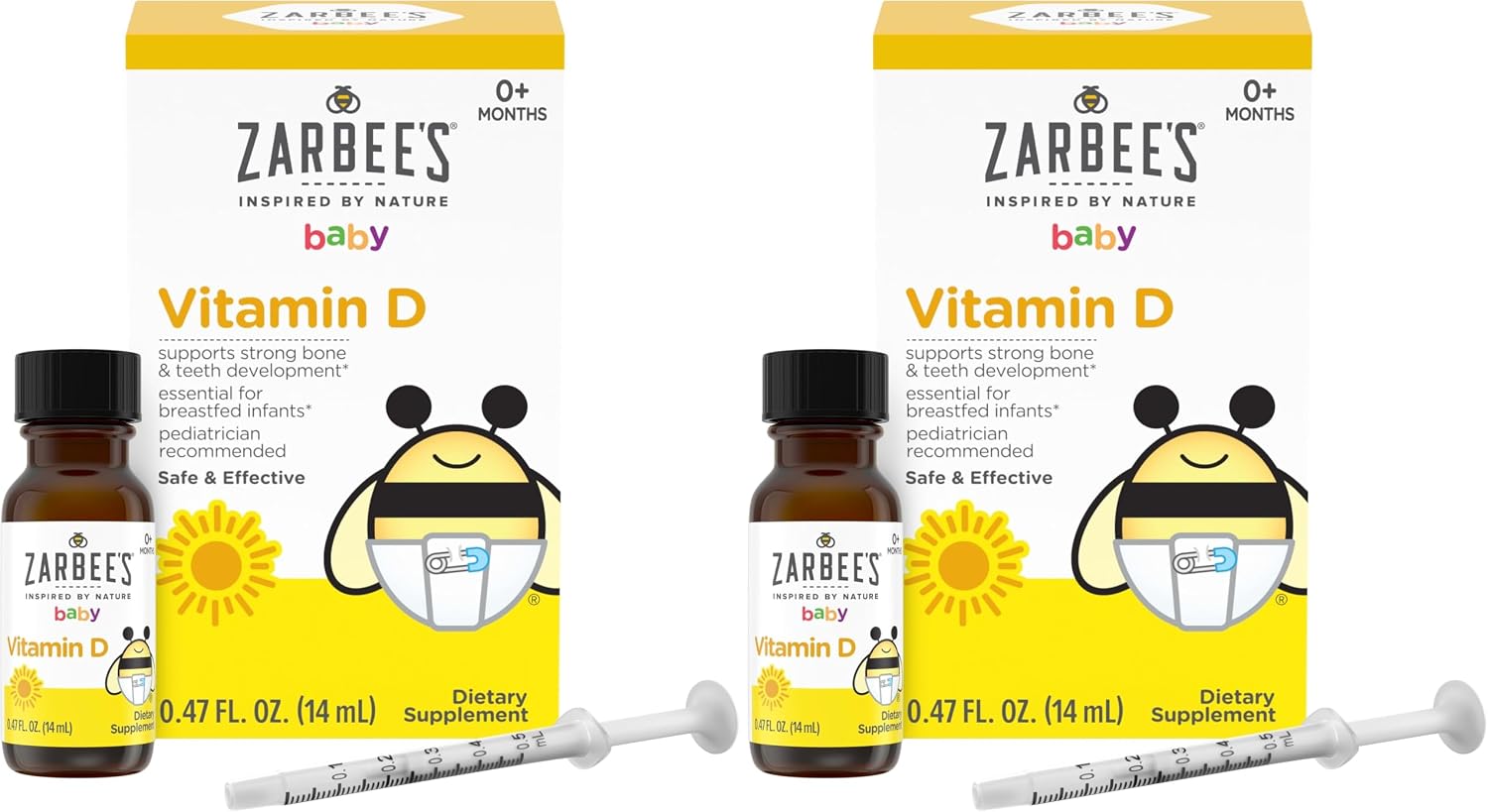 Zarbee's Vitamin D Drops for Infants, 400 IU (10 mcg) Baby & Toddler Liquid Supplement, New-born & Up, Dropper Syringe Included, 0.47 fl oz - görsel 10