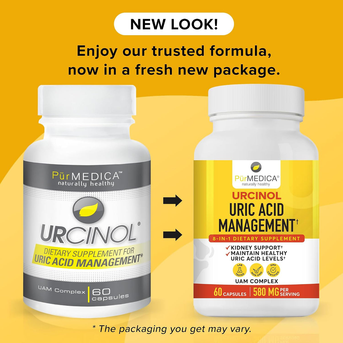 PurMEDICA Urcinol Uric Acid Food Supplement for Joint Support - 60 Capsules - görsel 2