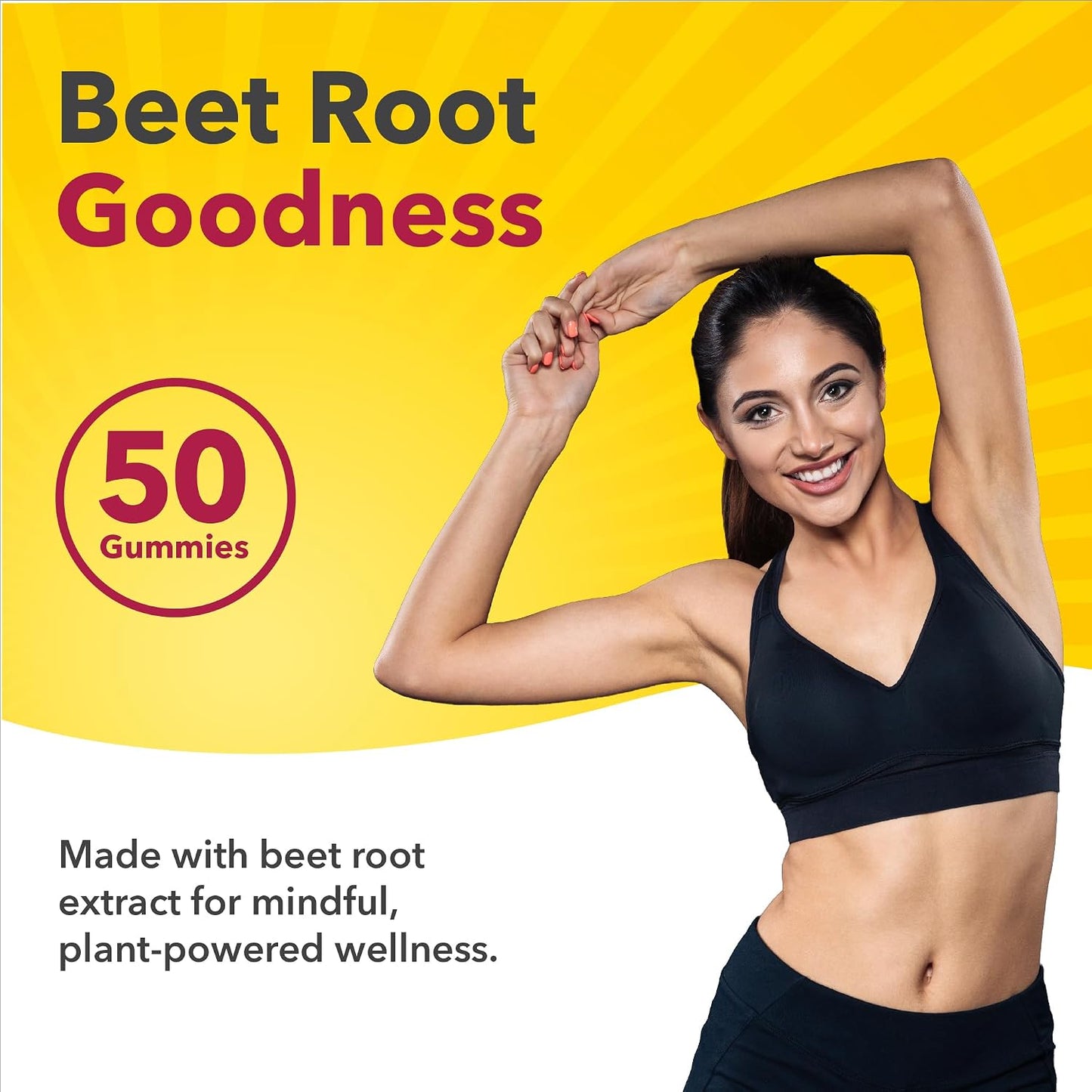 Sundance Beetroot Gummies - Superfood with Black Pepper, Strawberry Flavour - 50 Count - Vegan, Non-GMO & Gluten-free - görsel 5