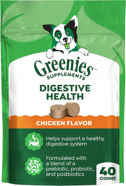 Greenies Digestive Health Probiotic Dog Chews, Chicken Flavour, 40 Chews