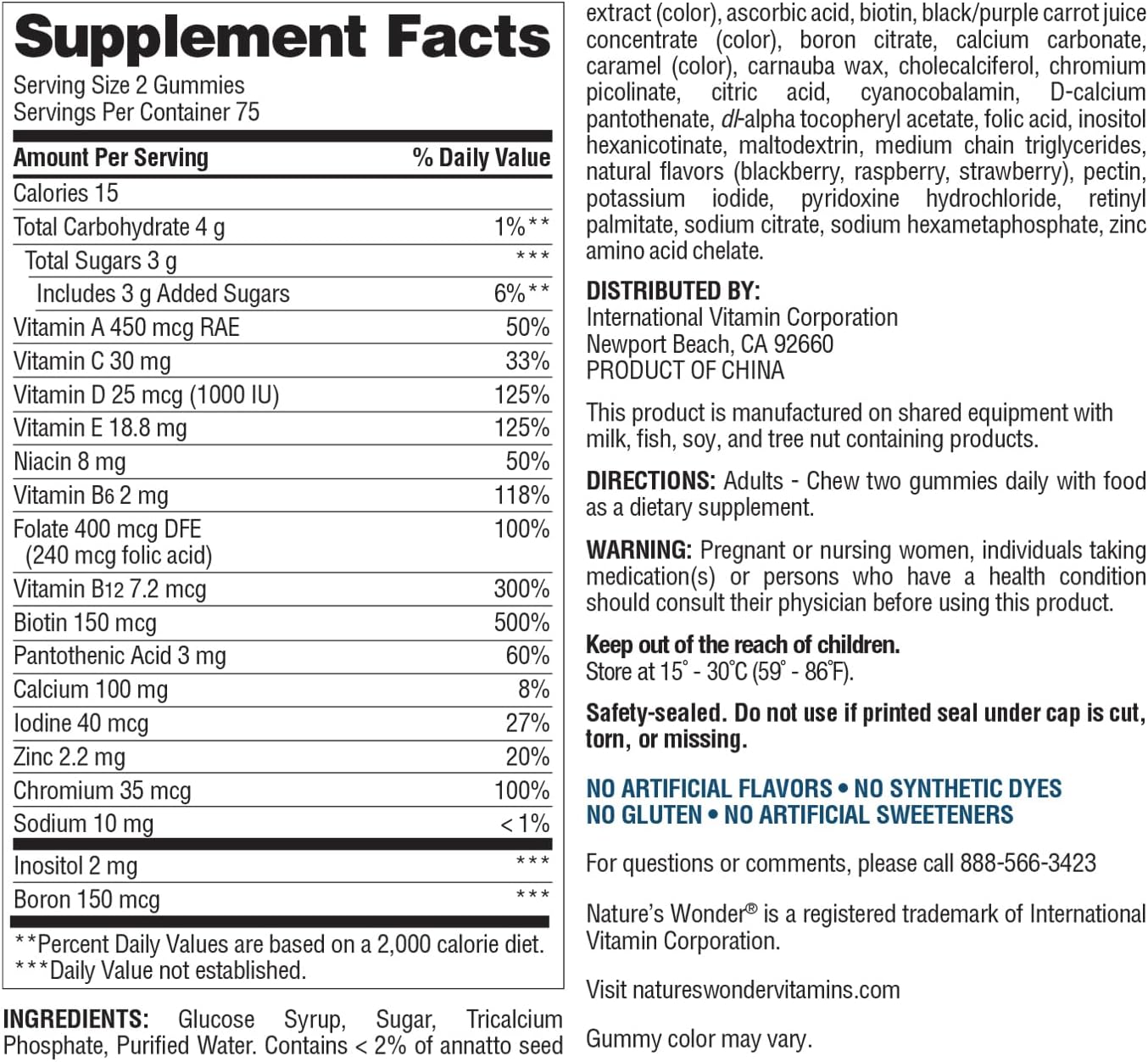 Nature's Wonder Women's Multivitamin Gummies – for Energy, Bone & Immune Support, 150 Count - görsel 6