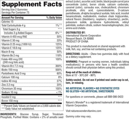 Nature's Wonder Women's Multivitamin Gummies – for Energy, Bone & Immune Support, 150 Count