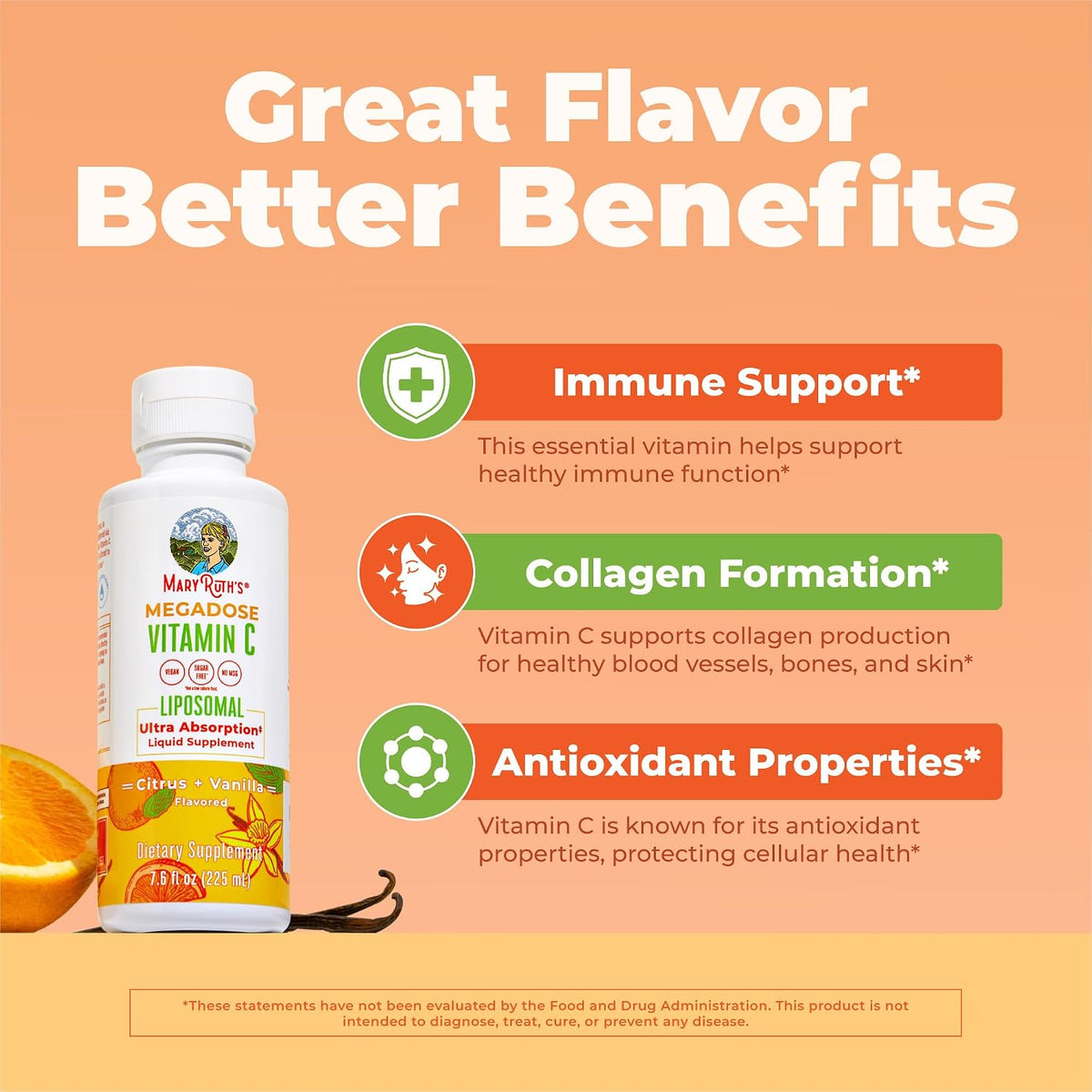 MaryRuth's Megadose Liquid Vitamin C Liposomal - 500 mg, 225 ml (30 Servings) - görsel 4