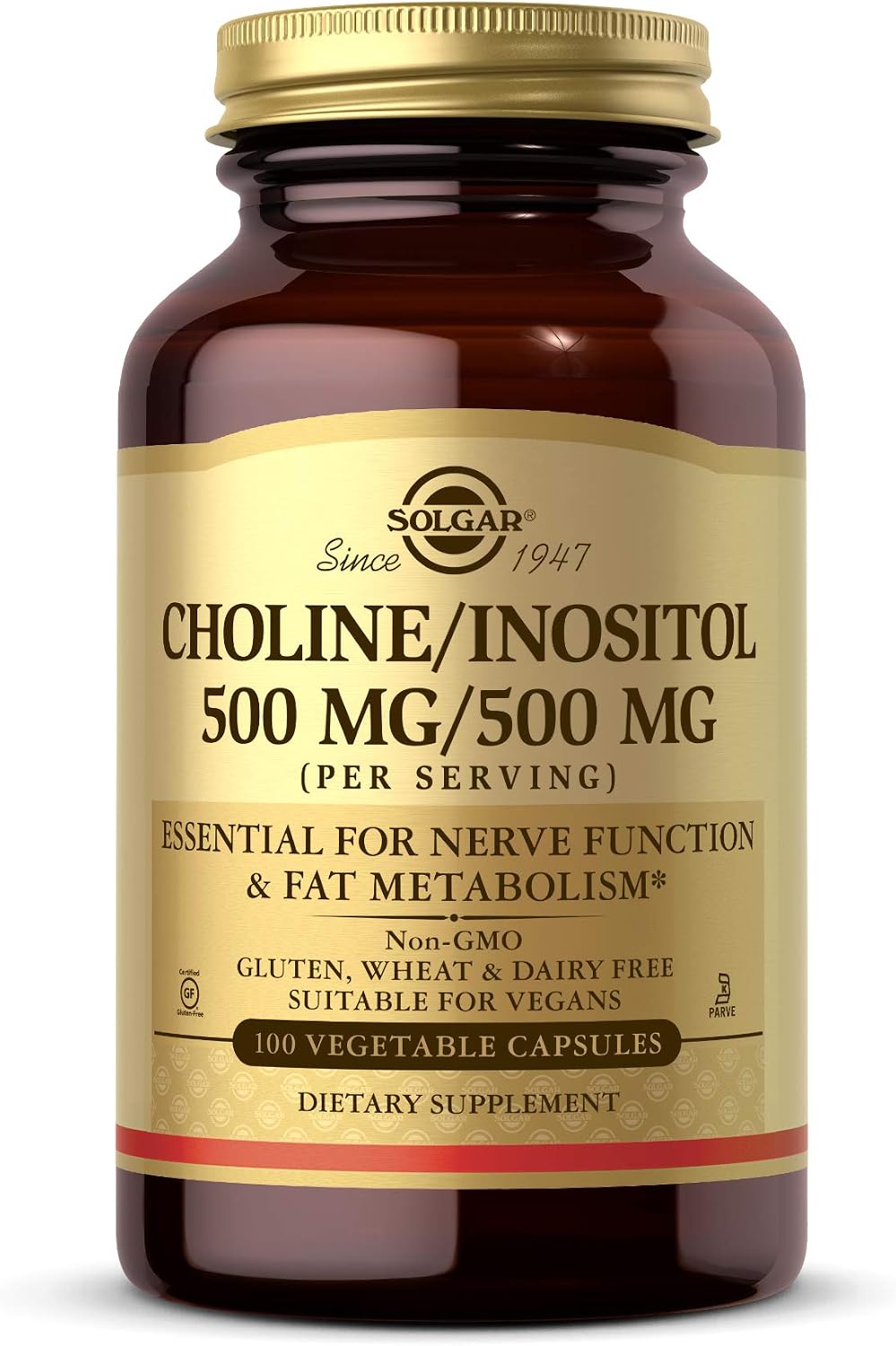 Solgar Choline/Inositol 500 mg/500 mg, 100 Vegetable Capsules - görsel 1