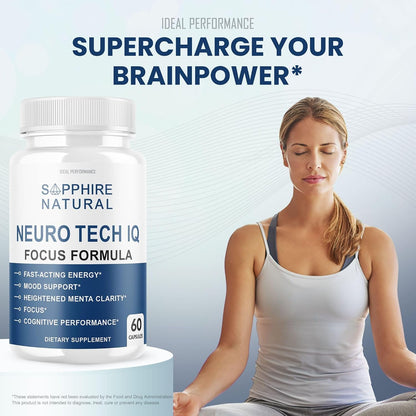 (5 Pack) Neuro Tech IQ Brain Supplement Neurotech Iq Focus Formula Pills (300 Capsules)