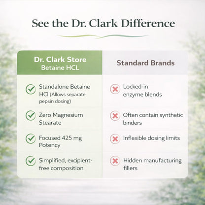 Dr. Clark Betaine HCL Digestive Enzymes - 100 Gelatine Capsules (425 mg)
