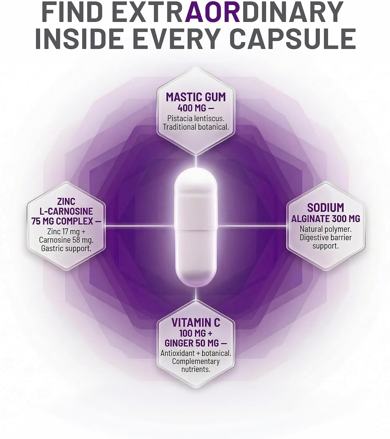 AOR Gastro Relief 60 Vegan Capsules, 30-Day Supply - görsel 3