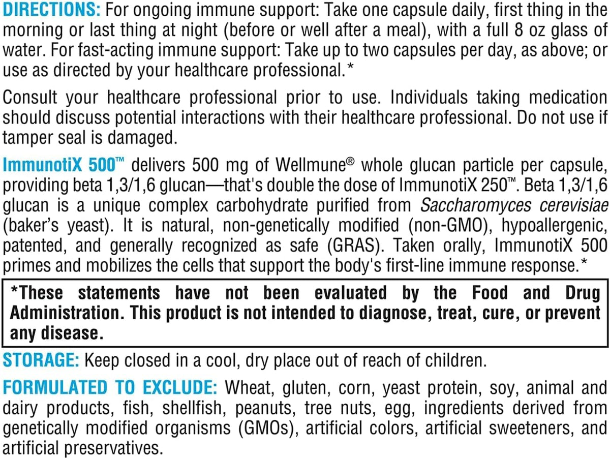 XYMOGEN ImmunotiX 500 - 500 mg Wellmune Beta-Glucan - Immune Support - 60 Vegetarian Capsules - görsel 7