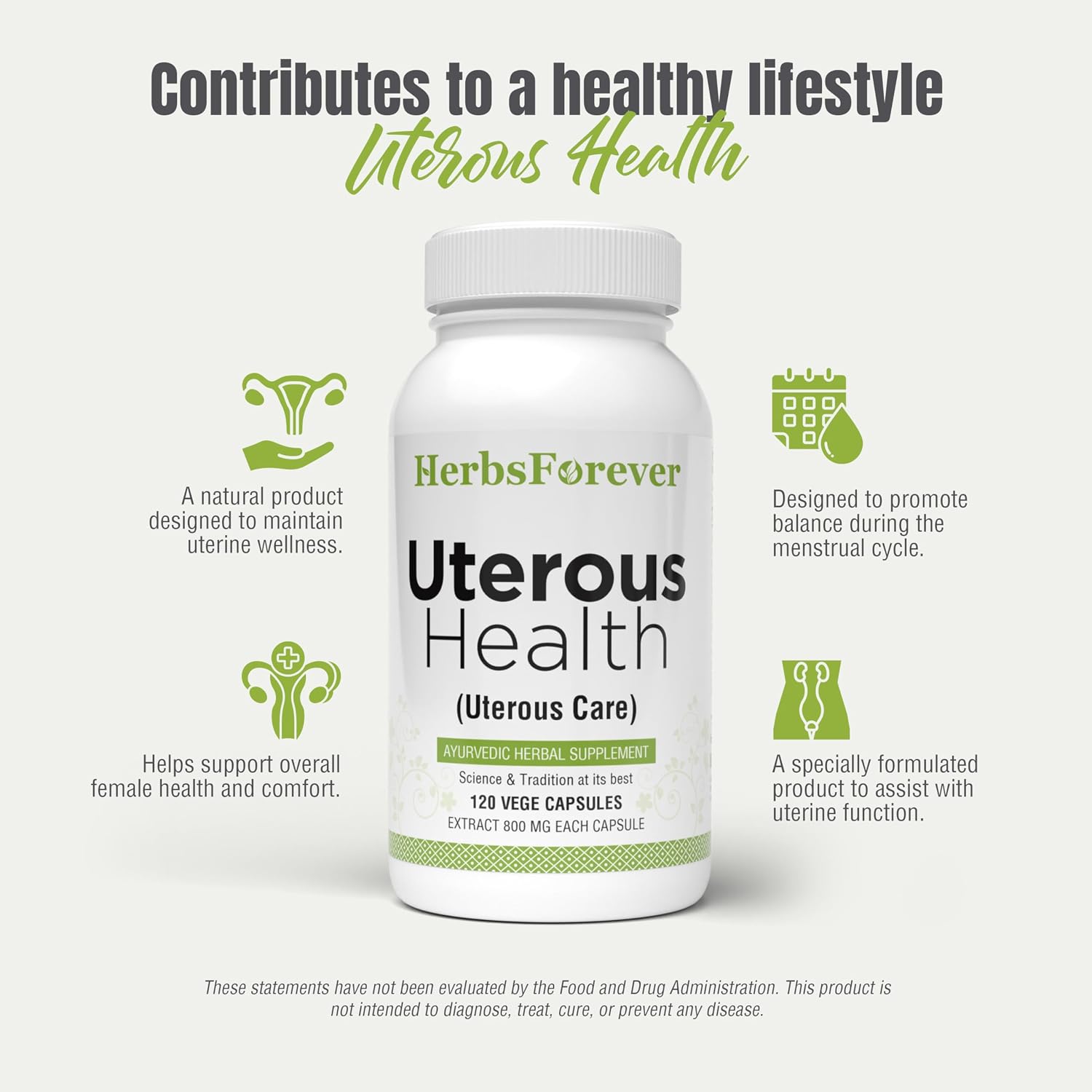 Herbsforever Uterous Care – Herbal Uterine Support Formula, 120 Vegetable Capsules, 800 mg Concentrated Extract - görsel 5