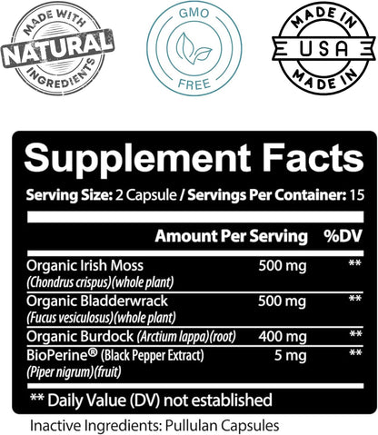Kaya Naturals Sea Moss Mobility Supplement with BioPerine – 30 Veg Capsules