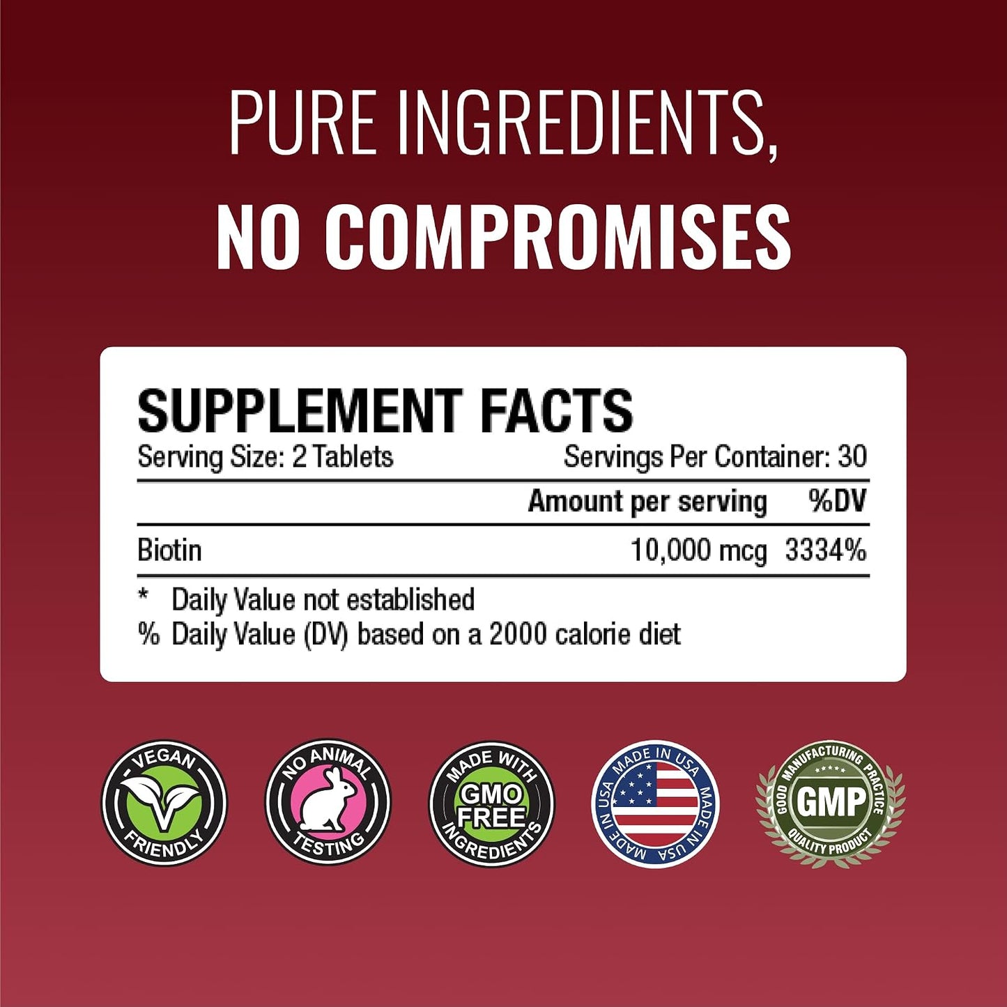 Approved Science Biotin MD – 10,000mcg Biotin per Serving – 180 Vegan Tablets - görsel 6