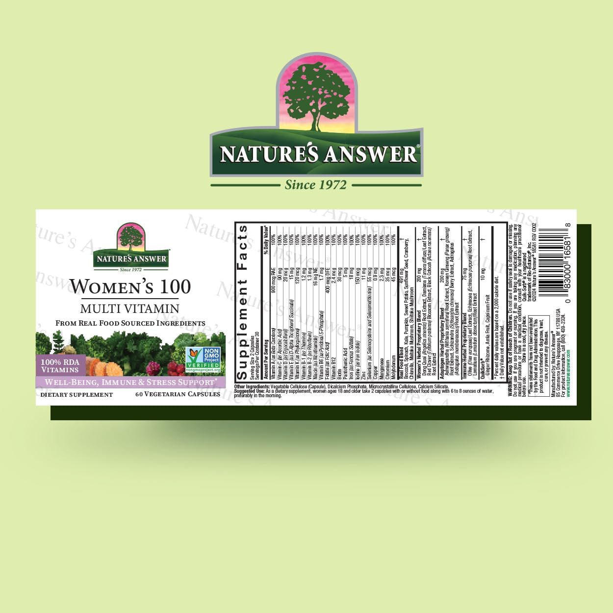 Nature's Answer Women's 100, Multivitamin, 60 Vegetarian Capsules - görsel 2
