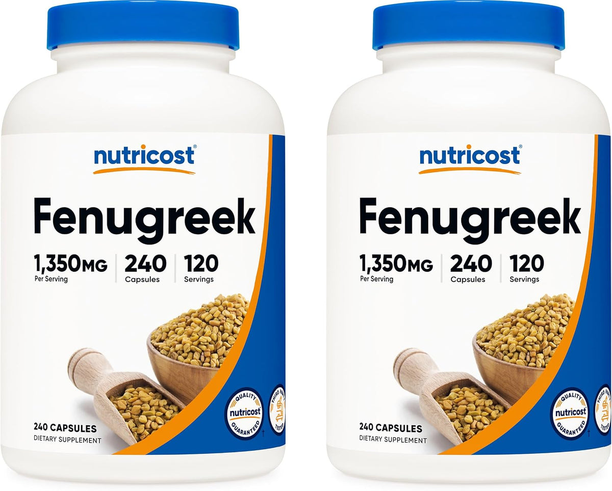 Nutricost Fenugreek Seed 1350mg, 240 Capsules (3 Bottles) – Gluten-Free, Non-GM - görsel 8