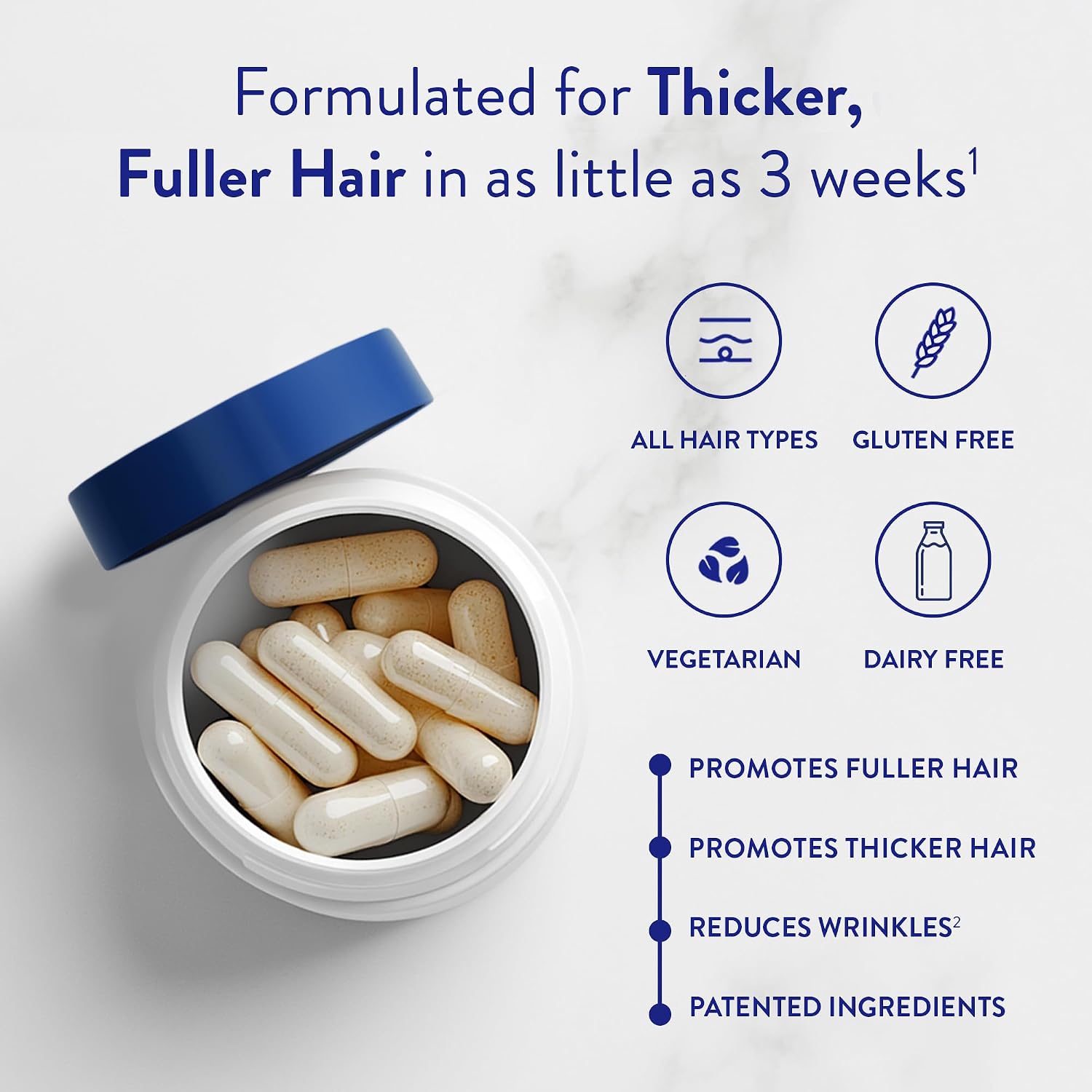 Routine Wellness Hair Growth Supplement with Biotin – Clinically Tested for Thicker, Fuller-Looking Hair (60 Capsules) - görsel 3