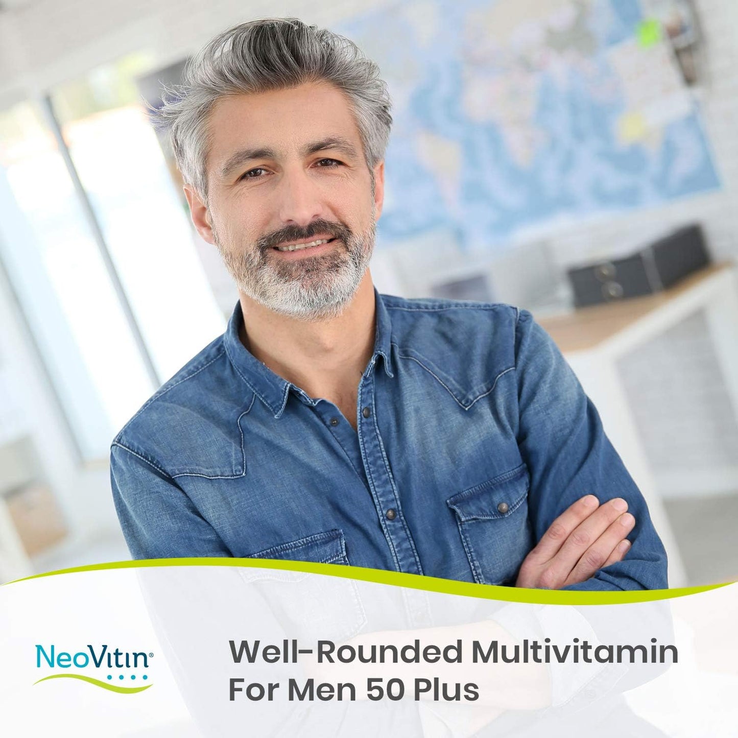 NeoVitin Men's 50+ Multivitamin & Mineral Supplement with Vitamin B, Vitamin D, Calcium, L-Carnitine, Asian Ginseng, Green Tea, Turmeric - görsel 2