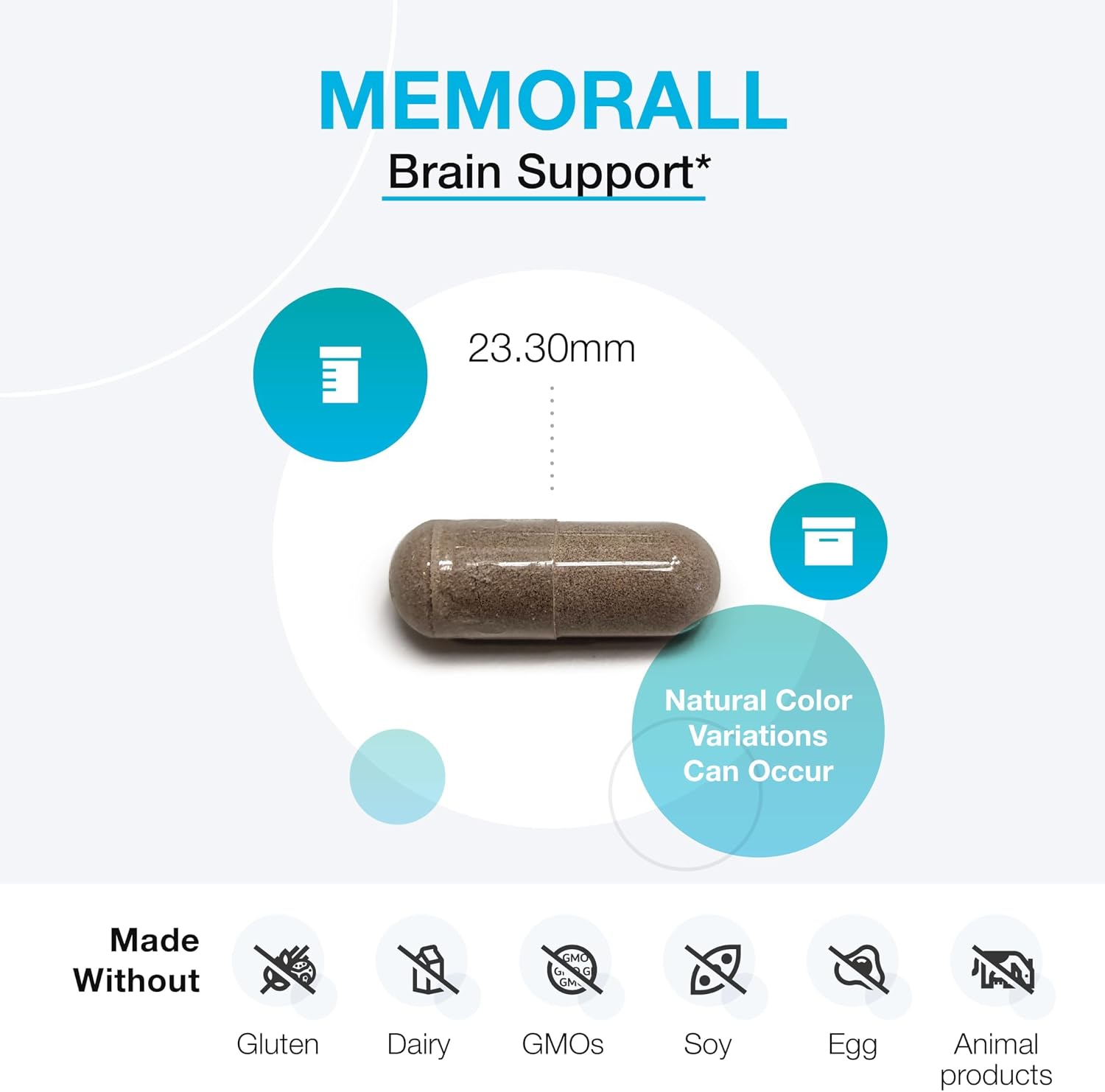 XYMOGEN MemorAll - Brain & Memory Support - Ginkgo Biloba, Bacopa and B Vitamins - Gluten-free, Dairy-free & Non-GMO - 60 Capsules - görsel 3