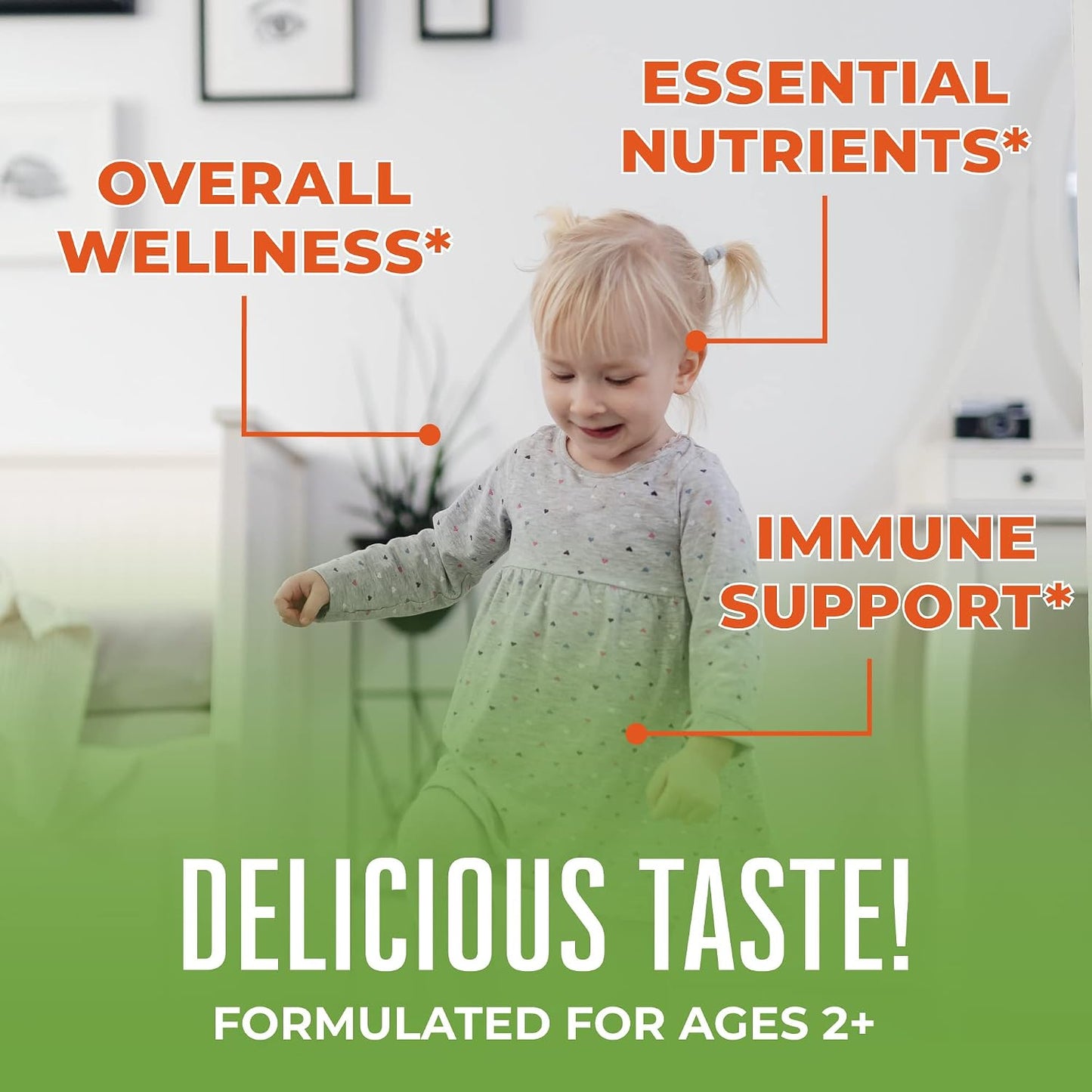 MARYRUTH'S Sugar Free Vitamin Gummies for Kids Age 2+ - Multivitamin with Vitamin C, D3, Zinc - 60 Count - görsel 2