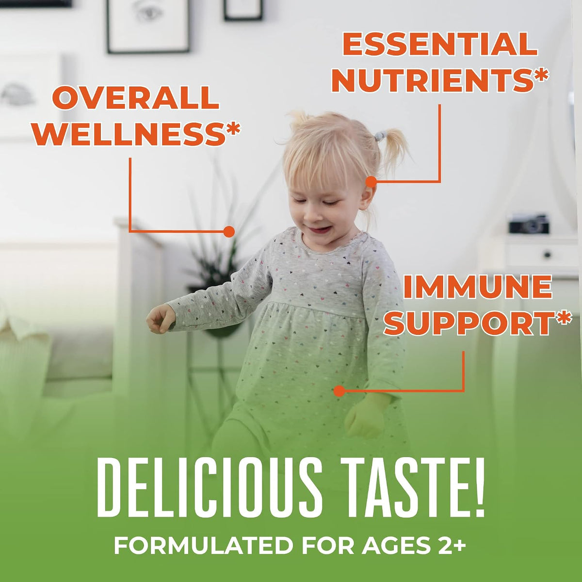 MARYRUTH'S Sugar Free Vitamin Gummies for Kids Age 2+ - Multivitamin with Vitamin C, D3, Zinc - 60 Count - görsel 2