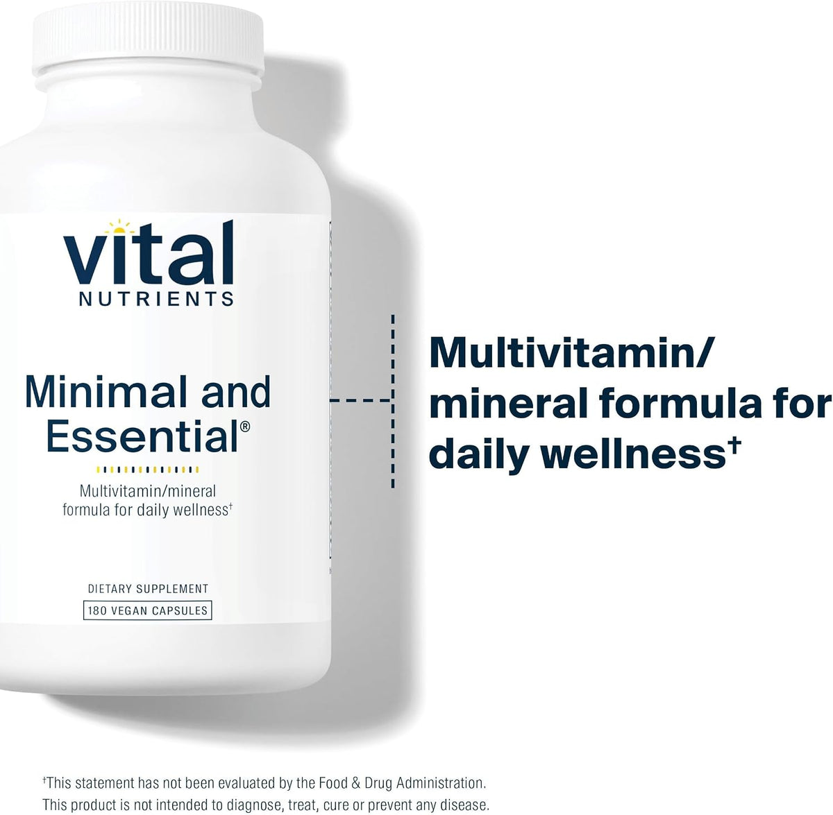 Vital Nutrients Minimal and Essential Multivitamin - One Per Day - Iron-Free - 180 Capsules - görsel 3