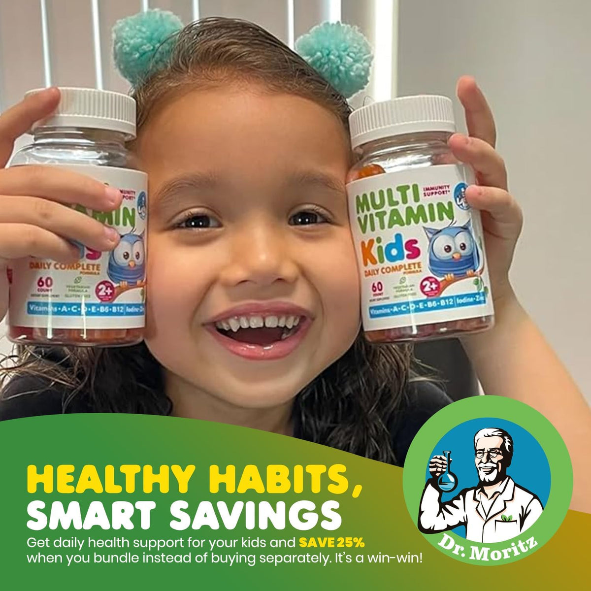 DR. MORITZ Omega-3 Gummies (90 Count) and Kids Multivitamin Gummies Bundle (60 Count) – for Daily Health Support – Vegan DHA Omega-3 for Kids – Non-GMO Toddler Vitamins – Yummy Kid Vitamins - görsel 7