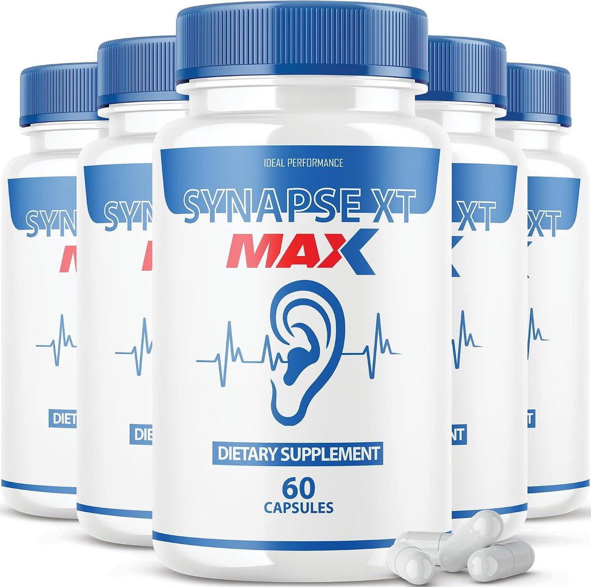 IDEAL PERFORMANCE (5 Pack) Synapse XT Max Tinnitus Supplement (300 Capsules) - görsel 1